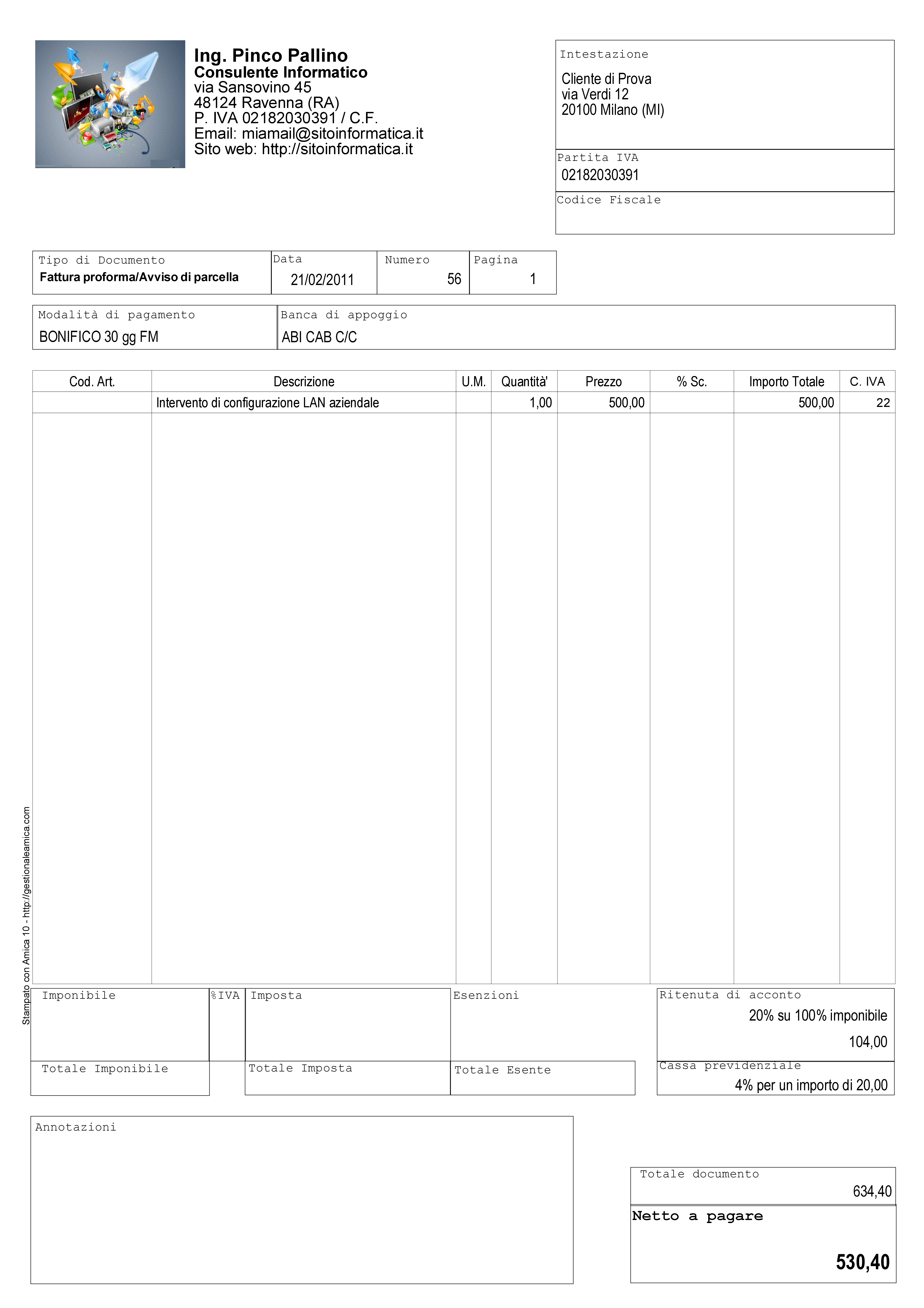 fattura proforma